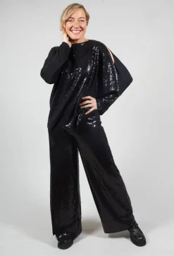 Sequin Top Shirt Utek in Black
