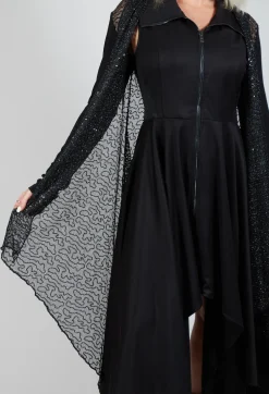 Sequin Waterfall Cardigan in Black