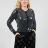 Sequined Cardigan in Black