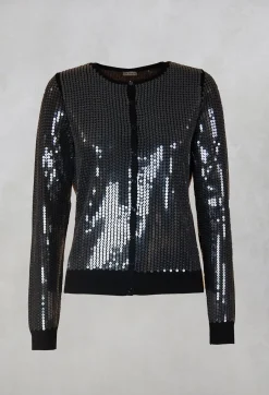 Sequined Cardigan in Black