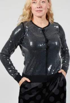 Sequined Cardigan in Black