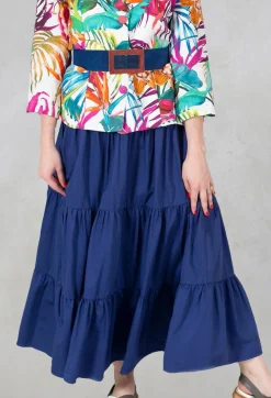Sharm Maxi Gathered Skirt in Navy