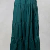 Sharm Maxi Gathered Skirt in Teal
