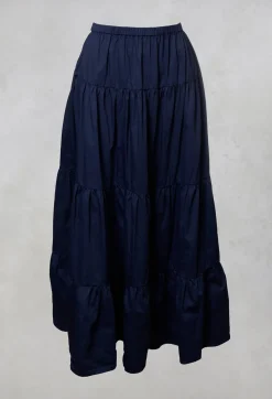 Sharm Maxi Gathered Skirt in Navy