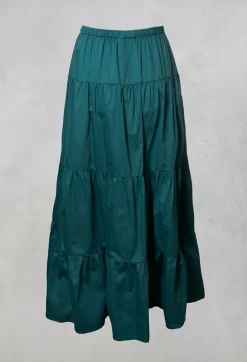 Sharm Maxi Gathered Skirt in Teal