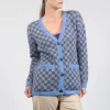 Sharon Cardigan in Blue and Brown