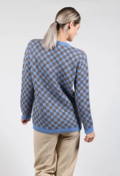 Sharon Cardigan in Blue and Brown