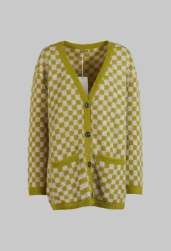 Sharon Cardigan in Green and Beige