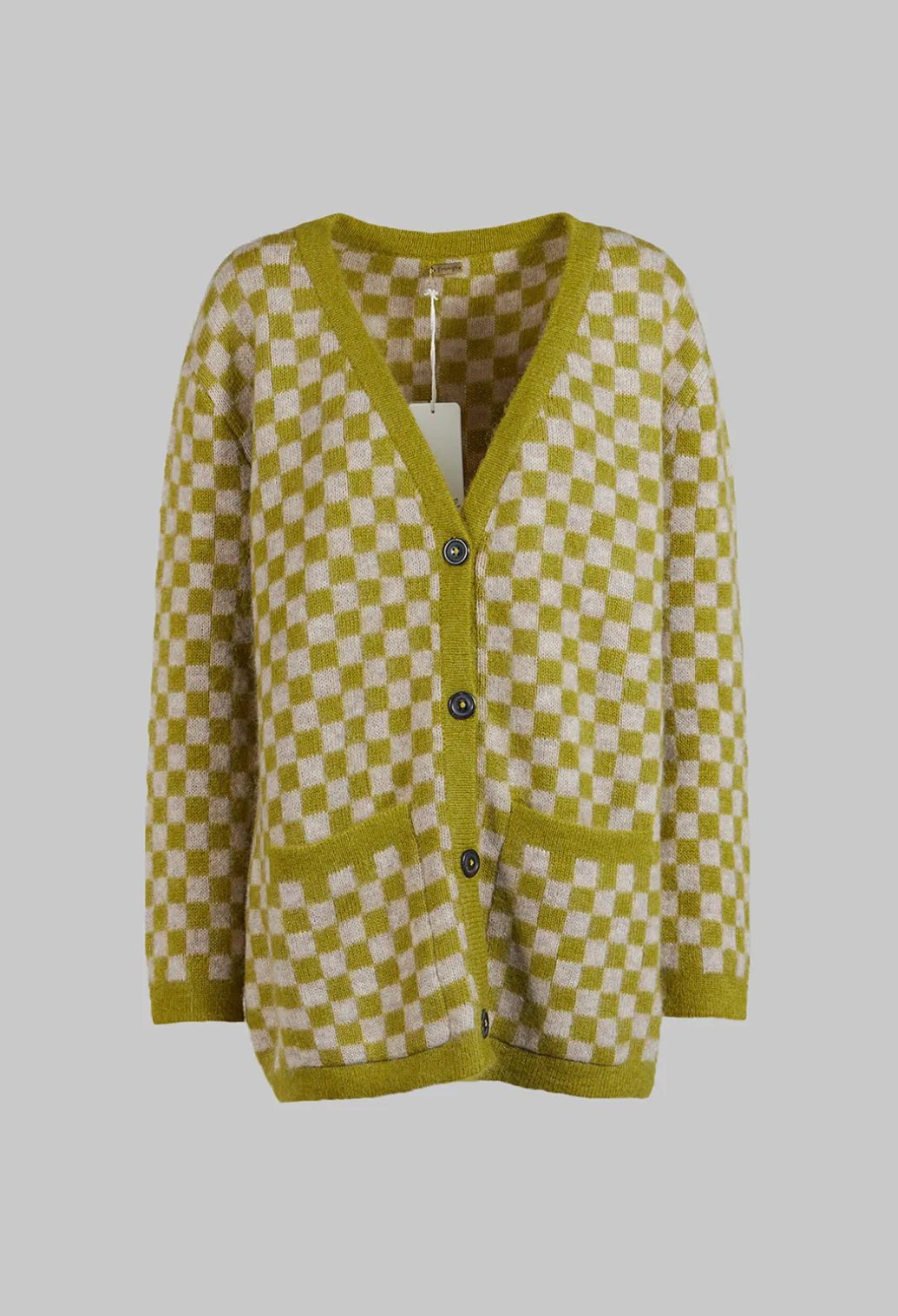 Sharon Cardigan in Green and Beige