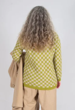 Sharon Cardigan in Green and Beige