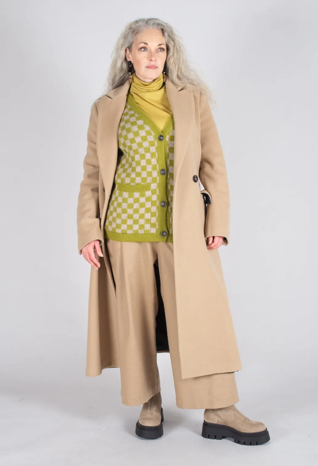 Sharon Cardigan in Green and Beige