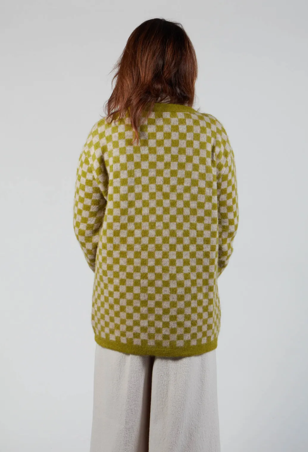Sharon Cardigan in Green and Beige