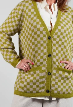 Sharon Cardigan in Green and Beige