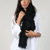Shearling Fur Scarf in Night Sky Navy