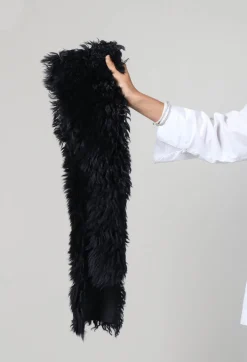 Shearling Fur Scarf in Night Sky Navy