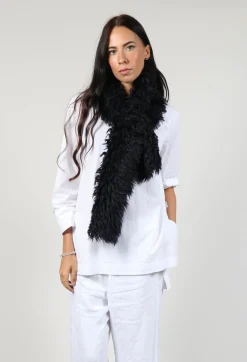 Shearling Fur Scarf in Night Sky Navy