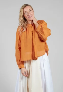 Sheer Blouse in Orange Pepper