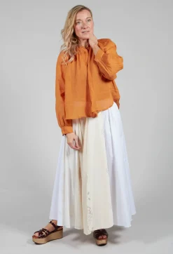 Sheer Blouse in Orange Pepper