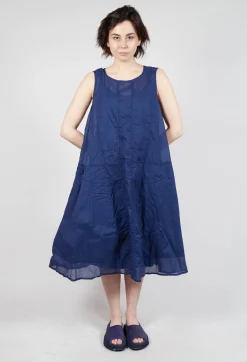 Sheer Boat Neckline Dress in Ocean Paper