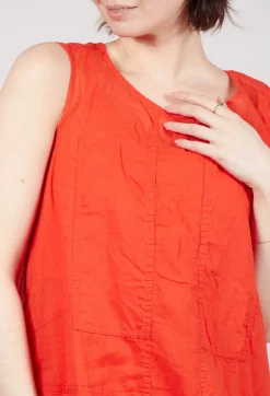 Sheer Boat Neckline Dress in Mandarine Paper