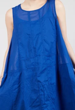 Sheer Boat Neckline Dress in Royal Paper