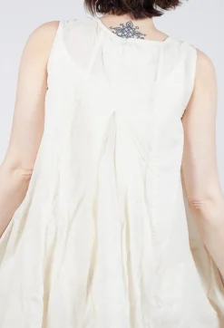 Sheer Boat Neckline Dress in Greige Paper