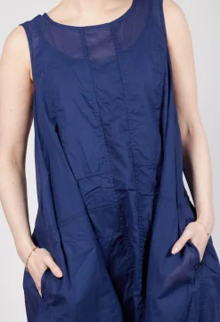Sheer Boat Neckline Dress in Ocean Paper