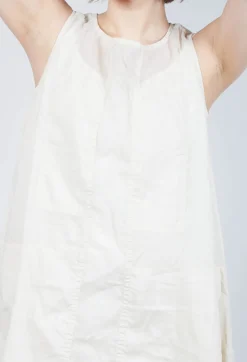 Sheer Boat Neckline Dress in Greige Paper