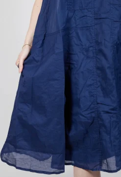 Sheer Boat Neckline Dress in Ocean Paper