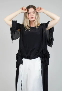 Sheer Cape Top in Black