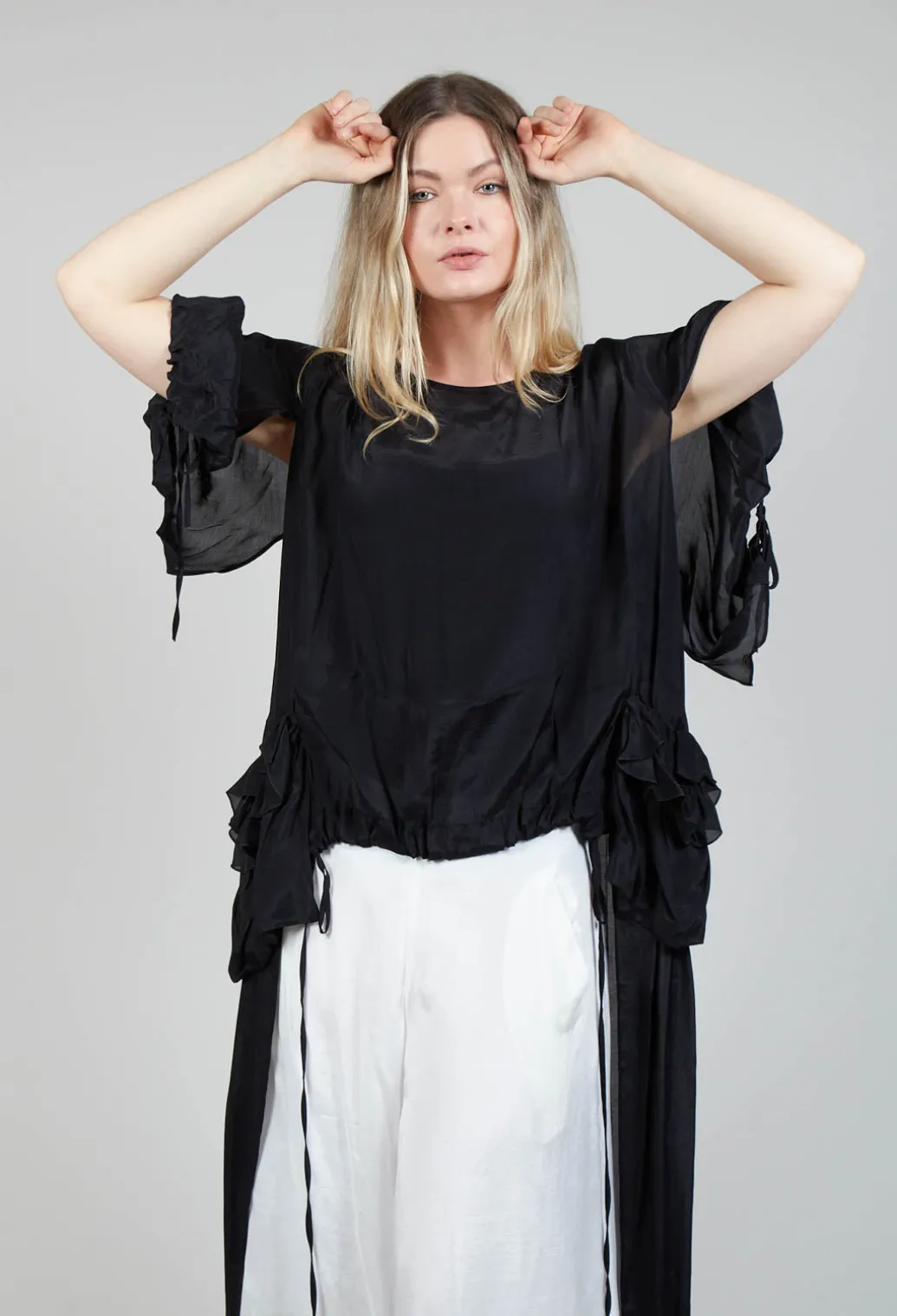 Sheer Cape Top in Black