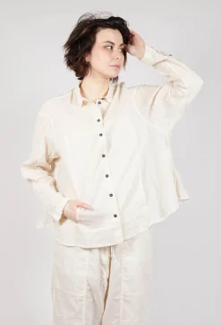 Sheer Crinkled Shirt in Greige Paper