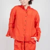 Sheer Crinkled Shirt in Mandarine Paper