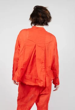 Sheer Crinkled Shirt in Mandarine Paper