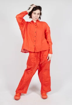 Sheer Crinkled Shirt in Mandarine Paper