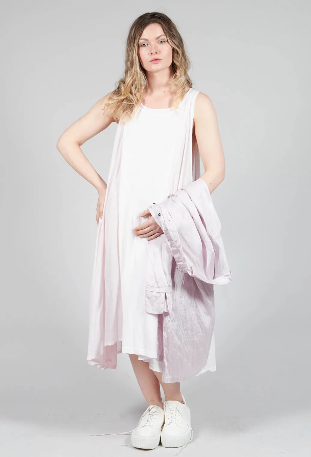 Sheer Double Vest Dress in Rose 10% Cloud
