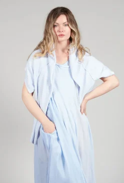 Sheer Double Vest Dress in Enzian 10% Cloud