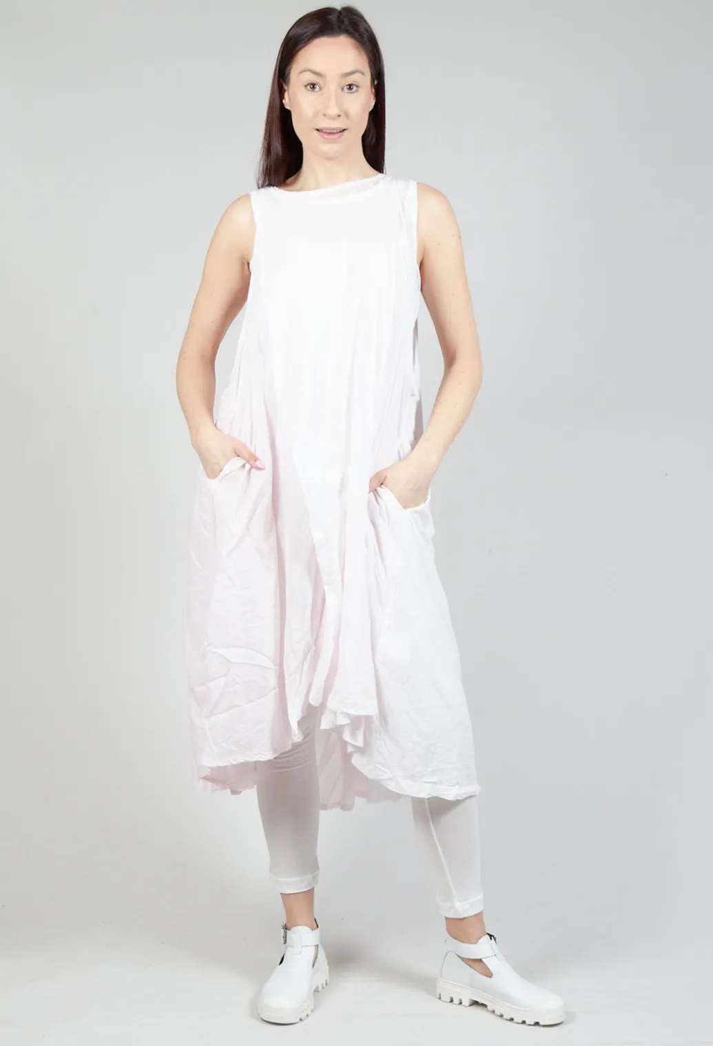 Sheer Double Vest Dress in Rose 10% Cloud