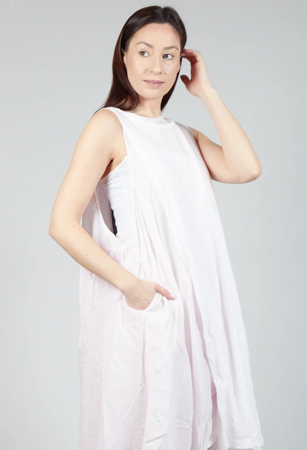 Sheer Double Vest Dress in Rose 10% Cloud