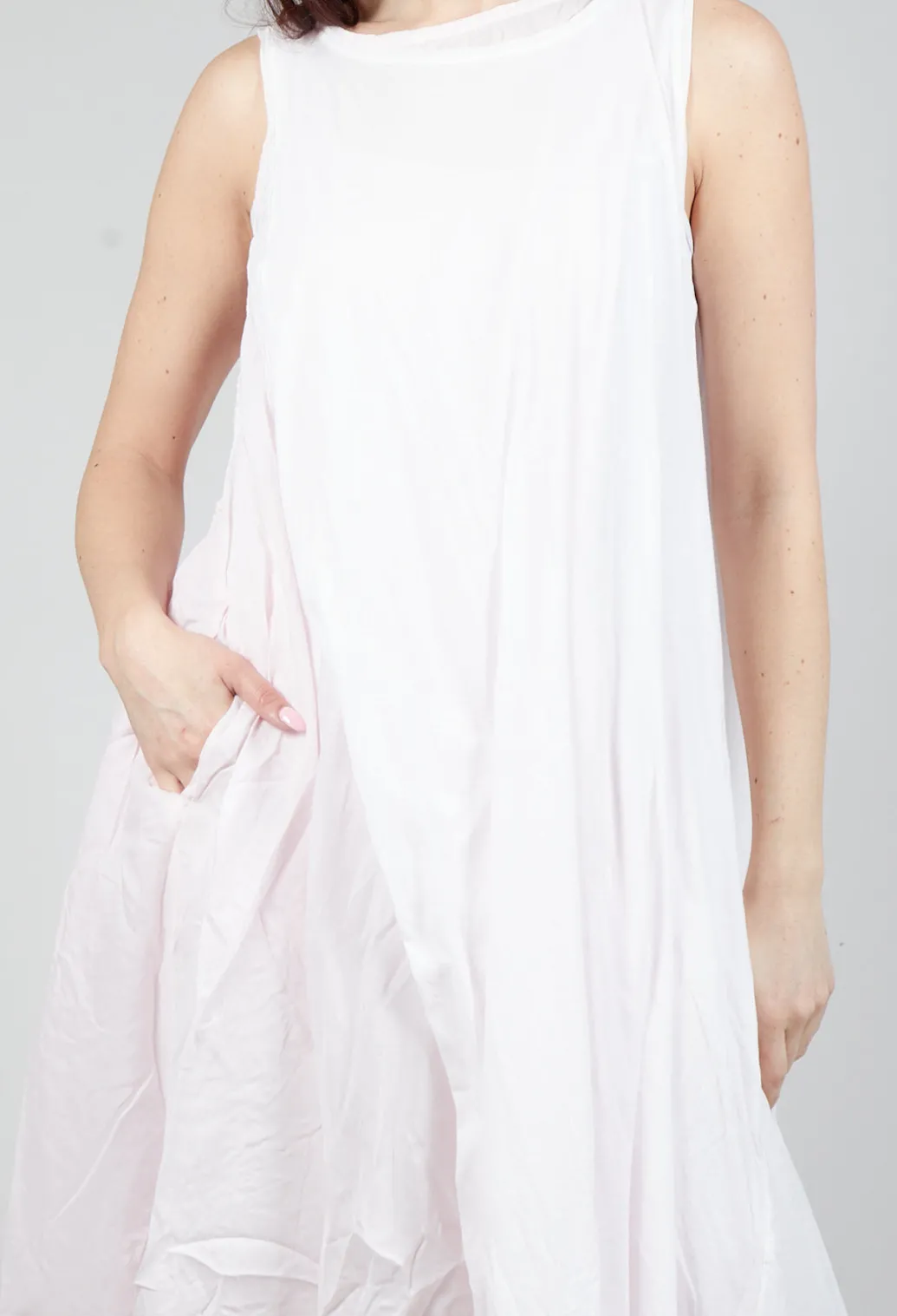 Sheer Double Vest Dress in Rose 10% Cloud