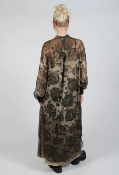Sheer Dress in Viscosa Seta Tinto freddo Green Tuscany
