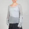 Sheer Long Sleeved Top in Original Grey