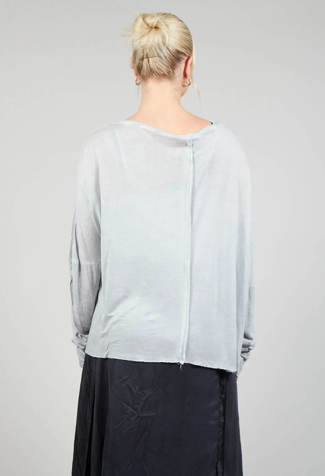 Sheer Long Sleeved Top in Original Grey