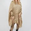 Sheer Longline Shirt in Camel Cloud