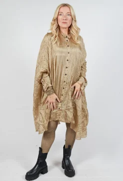 Sheer Longline Shirt in Camel Cloud