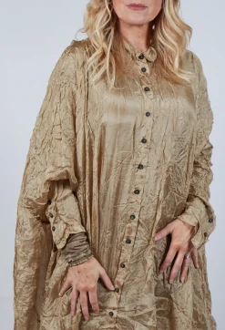 Sheer Longline Shirt in Camel Cloud