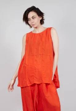 Sheer Longline Vest in Mandarine