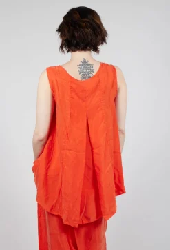 Sheer Longline Vest in Mandarine