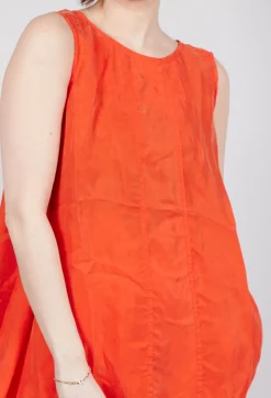 Sheer Longline Vest in Mandarine
