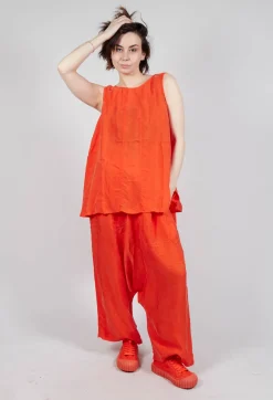 Sheer Longline Vest in Mandarine